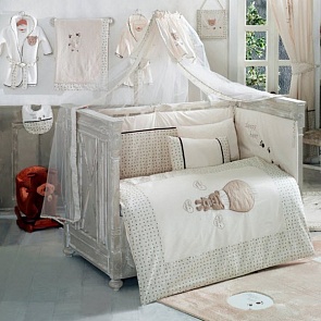 Комплект постельного белья из 3 предметов серия Cute Bear (Kidboo, 00-0012150_beige)